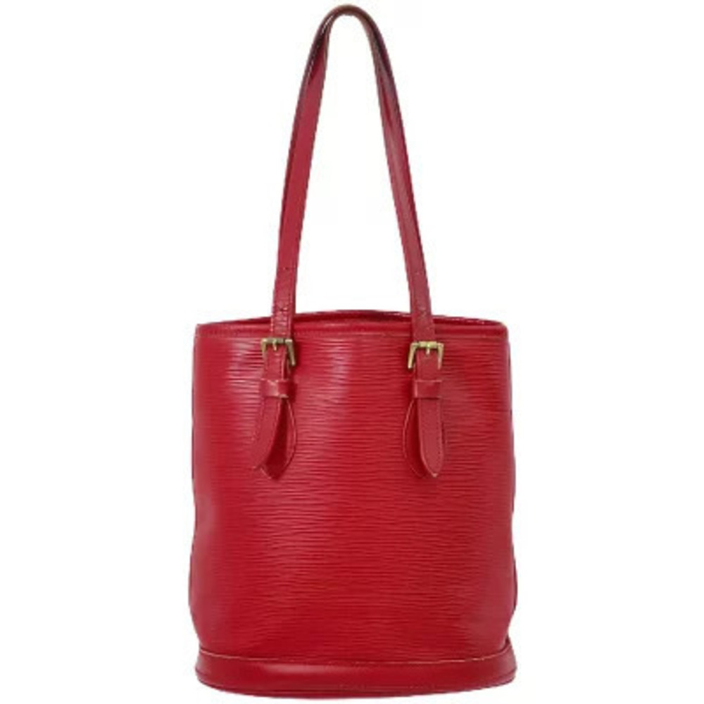Louis Vuitton LV Bucket Epi Leather Tote Shoulder Bag Castilian Red